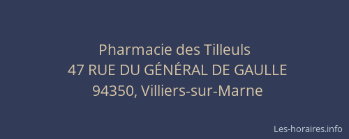 Pharmacie des Tilleuls
