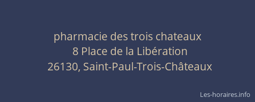 pharmacie des trois chateaux