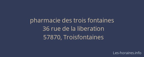 pharmacie des trois fontaines