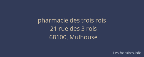 pharmacie des trois rois