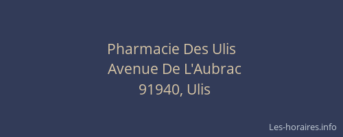 Pharmacie Des Ulis