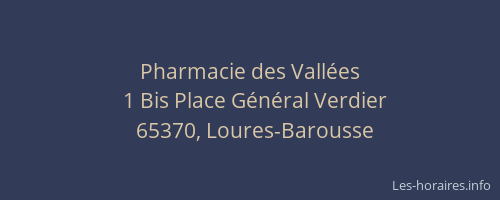 Pharmacie des Vallées