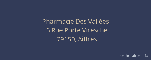 Pharmacie Des Vallées