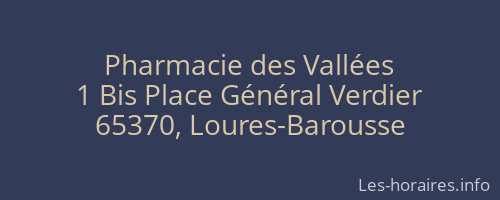 Pharmacie des Vallées
