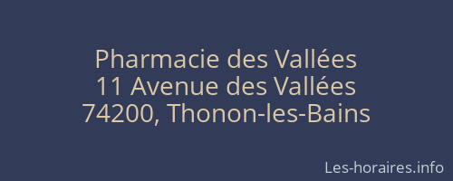 Pharmacie des Vallées