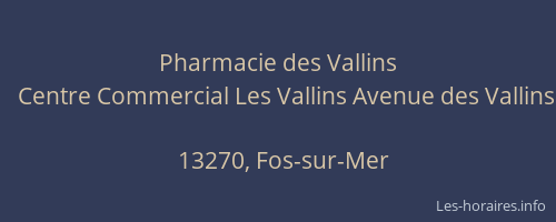 Pharmacie des Vallins
