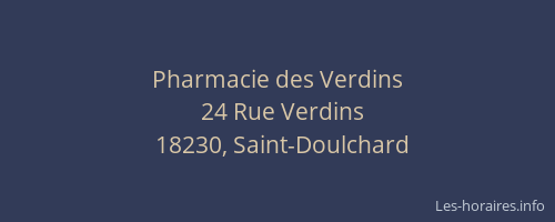 Pharmacie des Verdins