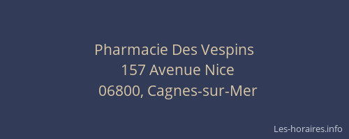 Pharmacie Des Vespins
