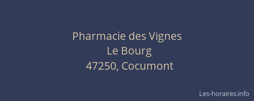 Pharmacie des Vignes