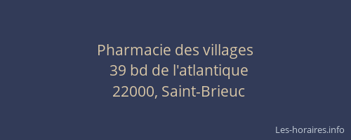 Pharmacie des villages