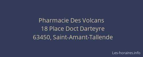 Pharmacie Des Volcans