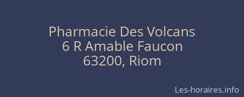 Pharmacie Des Volcans