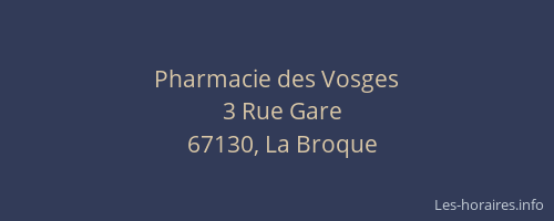 Pharmacie des Vosges