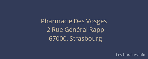 Pharmacie Des Vosges