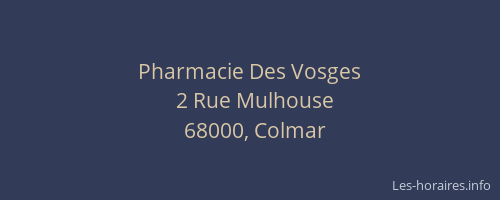 Pharmacie Des Vosges