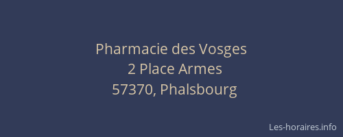 Pharmacie des Vosges
