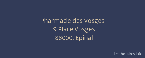 Pharmacie des Vosges