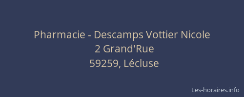 Pharmacie - Descamps Vottier Nicole