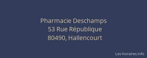 Pharmacie Deschamps