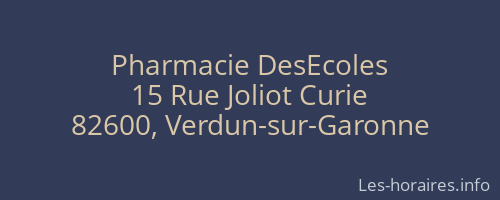 Pharmacie DesEcoles