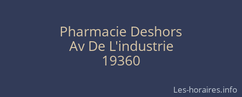 Pharmacie Deshors