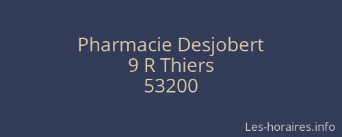 Pharmacie Desjobert