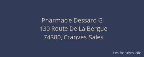 Pharmacie Dessard G