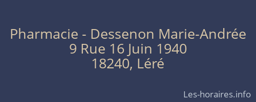 Pharmacie - Dessenon Marie-Andrée