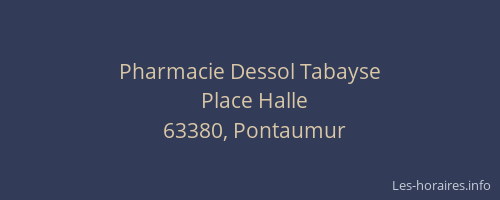 Pharmacie Dessol Tabayse