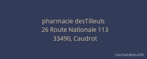 pharmacie desTilleuls