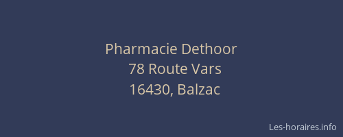 Pharmacie Dethoor