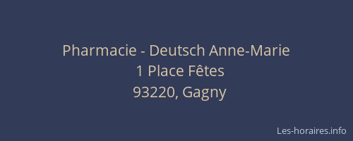 Pharmacie - Deutsch Anne-Marie