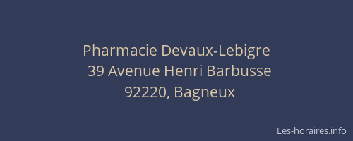 Pharmacie Devaux-Lebigre