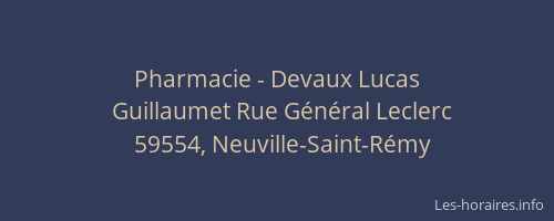 Pharmacie - Devaux Lucas