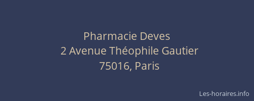 Pharmacie Deves