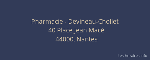 Pharmacie - Devineau-Chollet