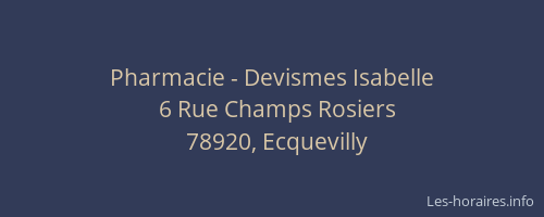 Pharmacie - Devismes Isabelle
