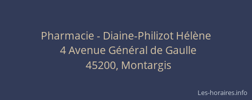 Pharmacie - Diaine-Philizot H&eacute;l&egrave;ne