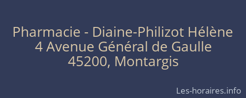 Pharmacie - Diaine-Philizot Hélène