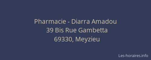 Pharmacie - Diarra Amadou