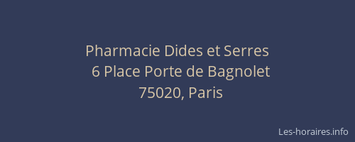 Pharmacie Dides et Serres
