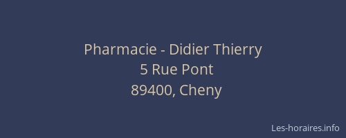 Pharmacie - Didier Thierry