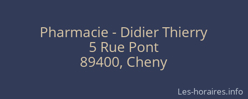 Pharmacie - Didier Thierry