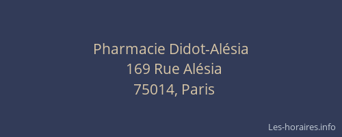 Pharmacie Didot-Alésia