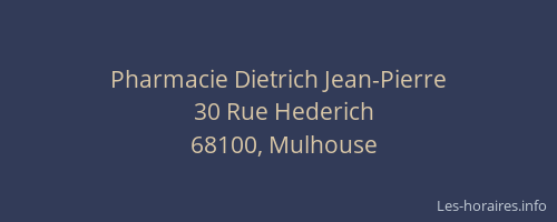 Pharmacie Dietrich Jean-Pierre