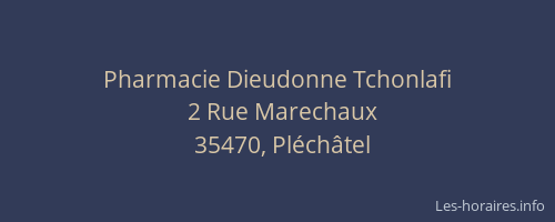 Pharmacie Dieudonne Tchonlafi