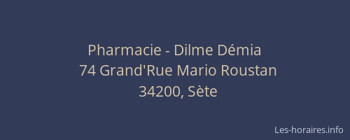 Pharmacie - Dilme Démia