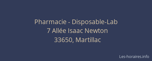 Pharmacie - Disposable-Lab