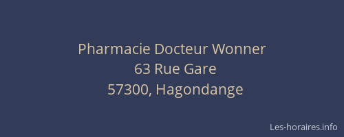 Pharmacie Docteur Wonner