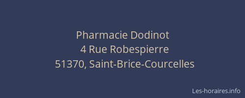 Pharmacie Dodinot